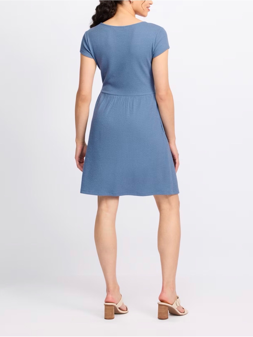 41 Hawthorn Claudia Square Neck Dress Navy Blue 3X NWT Plus Size pockets - Picture 4 of 11